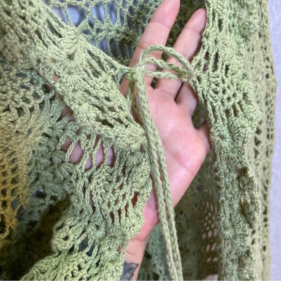 Vintage Y2K Gilmore Girl April Cornell Crochet Bowtie Cardigan Knitted Sweater - Picture 3 of 4